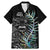 New Zealand Rugby Family Matching Mermaid Dress and Hawaiian Shirt NZ Black Fern Champions History With Papua Shell LT9 Dad's Shirt - Short Sleeve Black - Polynesian Pride