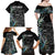 New Zealand Rugby Family Matching Off Shoulder Maxi Dress and Hawaiian Shirt NZ Black Fern Champions History With Papua Shell LT9 - Polynesian Pride