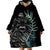 New Zealand Rugby Wearable Blanket Hoodie NZ Black Fern Champions History With Papua Shell LT9 - Polynesian Pride