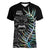 New Zealand Rugby Women V Neck T Shirt NZ Black Fern Champions History With Papua Shell LT9 Female Black - Polynesian Pride