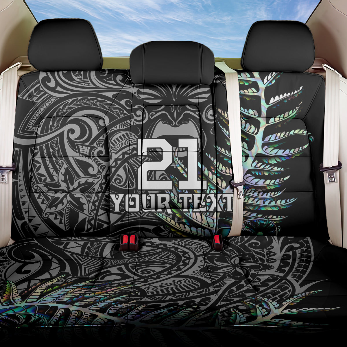 Custom New Zealand Rugby Back Car Seat Cover NZ Black Fern Champions History With Papua Shell