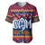 Personalised Guam Christmas Baseball Jersey Felis Pusgua Santa Beach Polynesian Pattern LT9 Blue - Polynesian Pride