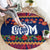 Personalised Guam Christmas Round Carpet Felis Pusgua Santa Beach Polynesian Pattern LT9 - Polynesian Pride