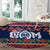 Personalised Guam Christmas Round Carpet Felis Pusgua Santa Beach Polynesian Pattern LT9 - Polynesian Pride