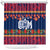 Personalised Guam Christmas Shower Curtain Felis Pusgua Santa Beach Polynesian Pattern LT9 Blue - Polynesian Pride