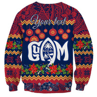 Personalised Guam Christmas Sweatshirt Felis Pusgua Santa Beach Polynesian Pattern LT9 - Polynesian Pride