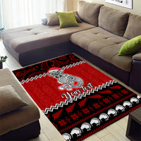 Personalised New Zealand Christmas Area Rug Maori Tiki Meri Kirihimete LT9 - Polynesian Pride