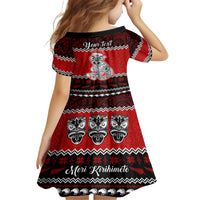 Personalised New Zealand Christmas Family Matching Long Sleeve Bodycon Dress and Hawaiian Shirt Maori Tiki Meri Kirihimete LT9 - Polynesian Pride