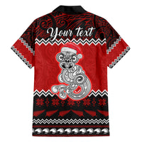 Personalised New Zealand Christmas Family Matching Off Shoulder Short Dress and Hawaiian Shirt Maori Tiki Meri Kirihimete LT9 - Polynesian Pride