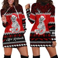 Personalised New Zealand Christmas Hoodie Dress Maori Tiki Meri Kirihimete LT9 - Polynesian Pride