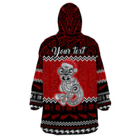 Personalised New Zealand Christmas Wearable Blanket Hoodie Maori Tiki Meri Kirihimete LT9 - Polynesian Pride