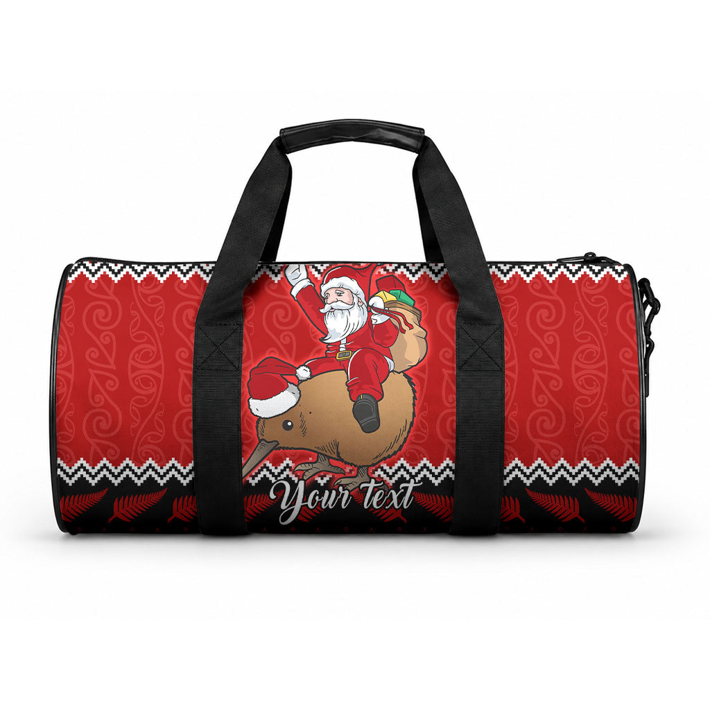 Personalised New Zealand Christmas Duffle Bag Kiwi Santa Claus Maori Meri Kirihimete LT9 One size Red - Polynesian Pride