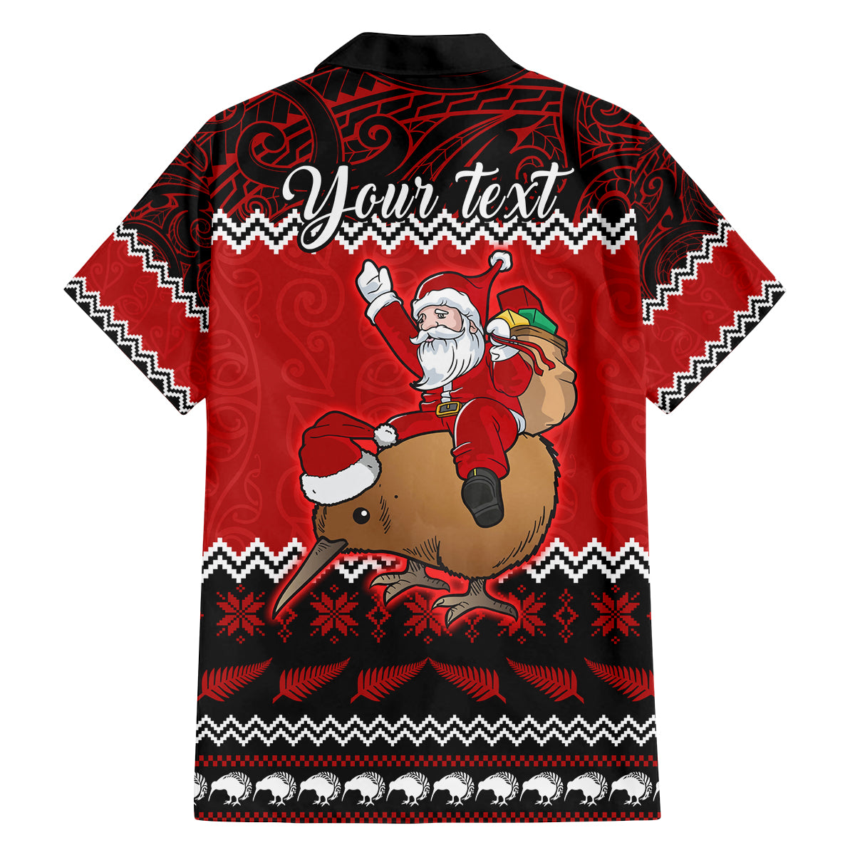 Personalised New Zealand Christmas Family Matching Long Sleeve Bodycon Dress and Hawaiian Shirt Kiwi Santa Claus Maori Meri Kirihimete LT9 - Polynesian Pride