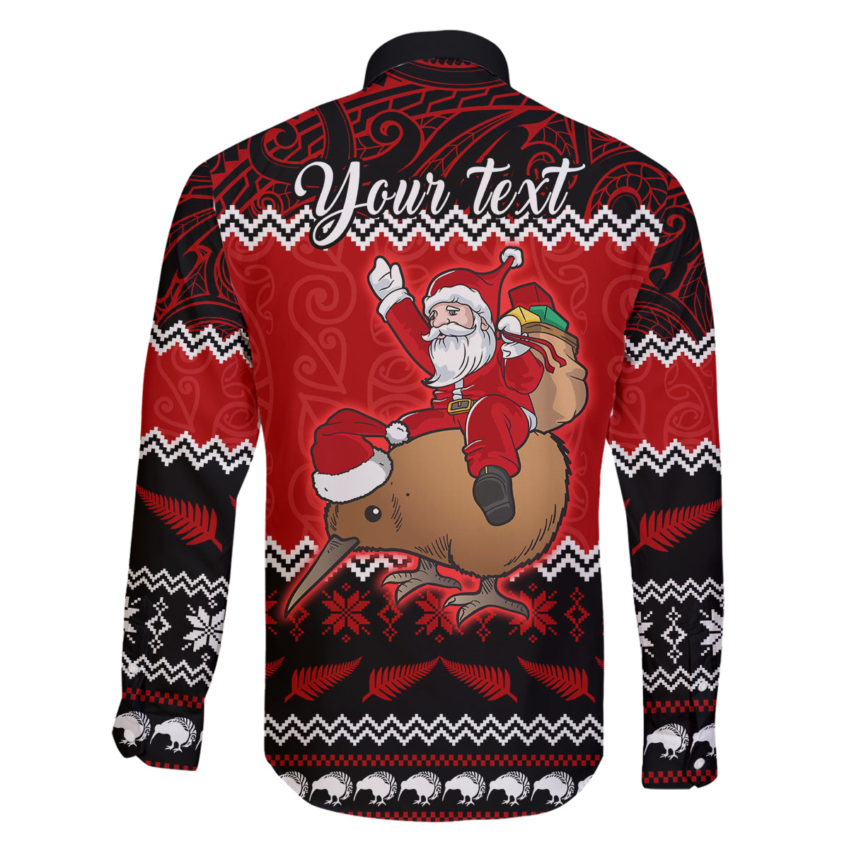 Personalised New Zealand Christmas Family Matching Off Shoulder Maxi Dress and Hawaiian Shirt Kiwi Santa Claus Maori Meri Kirihimete LT9 - Polynesian Pride