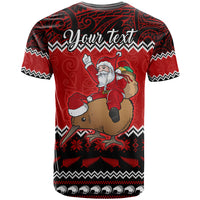 Personalised New Zealand Christmas T Shirt Kiwi Santa Claus Maori Meri Kirihimete LT9 - Polynesian Pride