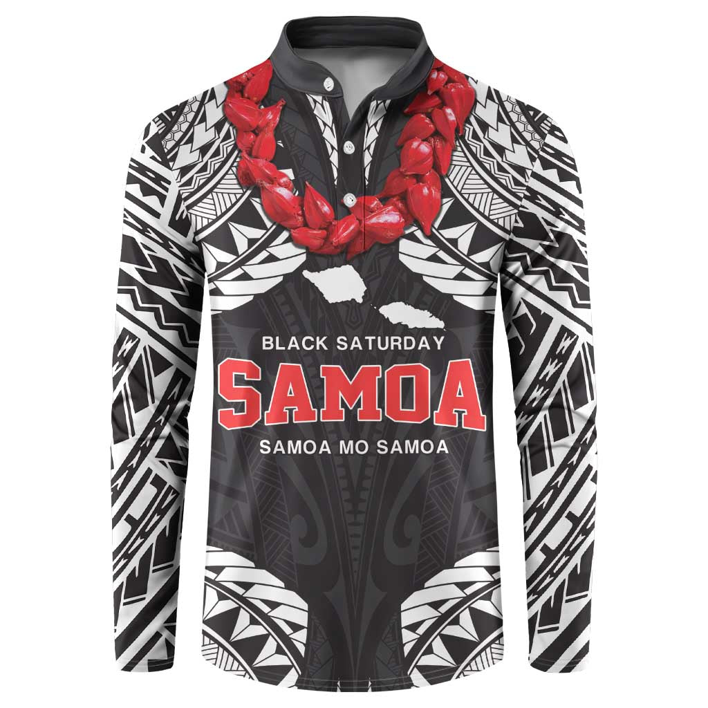 Samoa Black Saturday Button Sweatshirt Samoa mo Samoa with Black Ula Fala