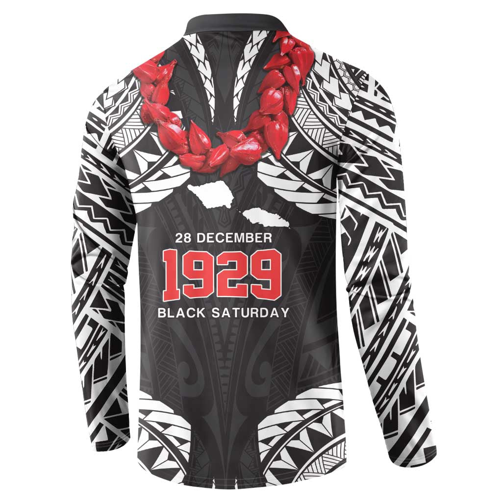 Samoa Black Saturday Button Sweatshirt Samoa mo Samoa with Black Ula Fala