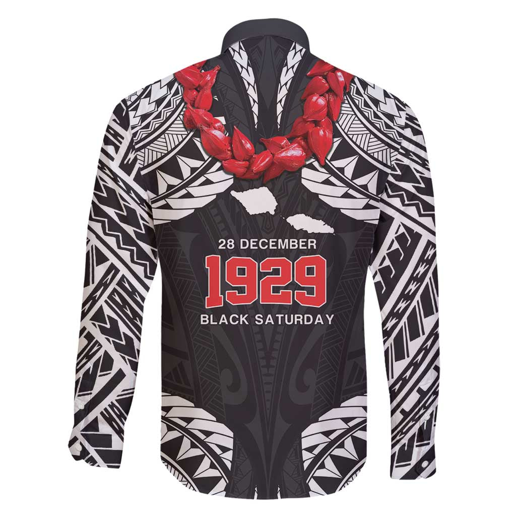 Samoa Black Saturday Family Matching Off Shoulder Short Dress and Hawaiian Shirt Samoa mo Samoa with Black Ula Fala