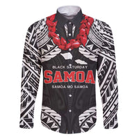 Samoa Black Saturday Family Matching Short Sleeve Bodycon Dress and Hawaiian Shirt Samoa mo Samoa with Black Ula Fala
