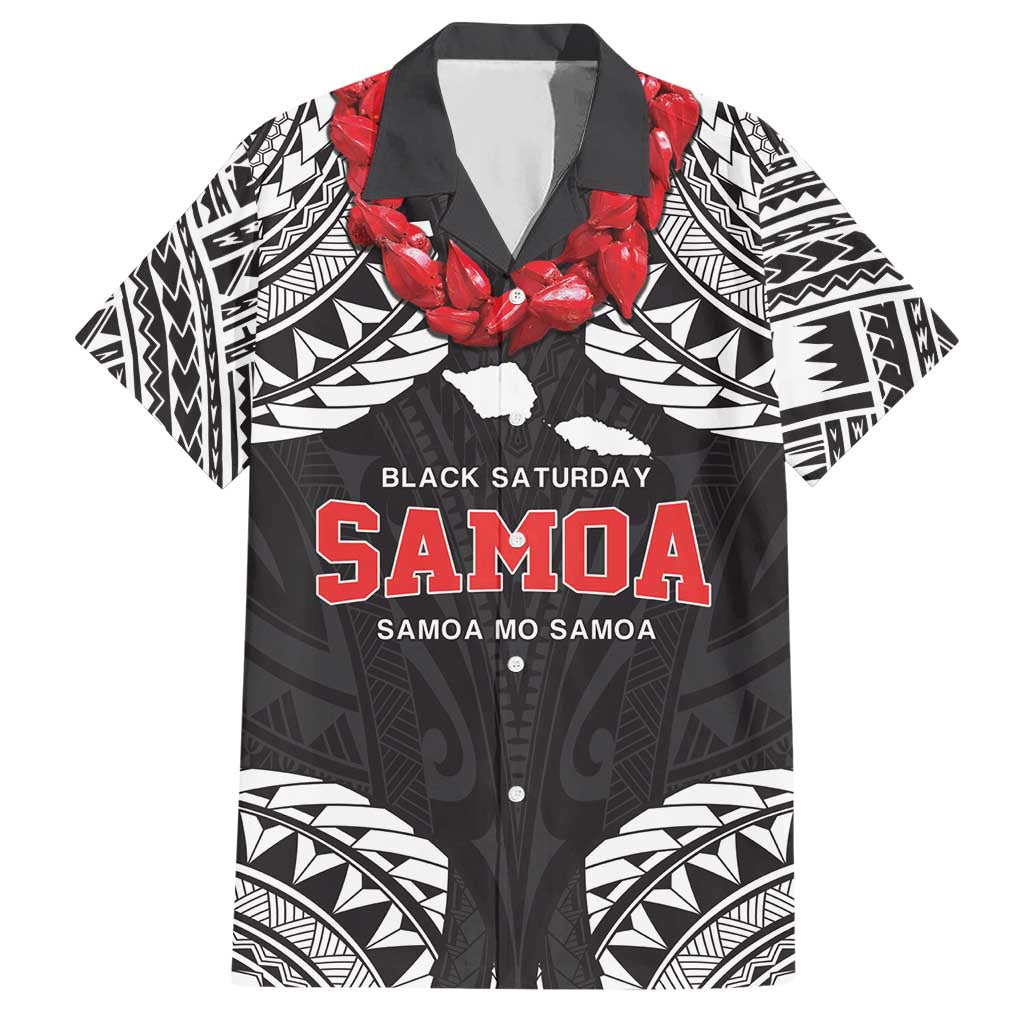 Samoa Black Saturday Hawaiian Shirt Samoa mo Samoa with Black Ula Fala