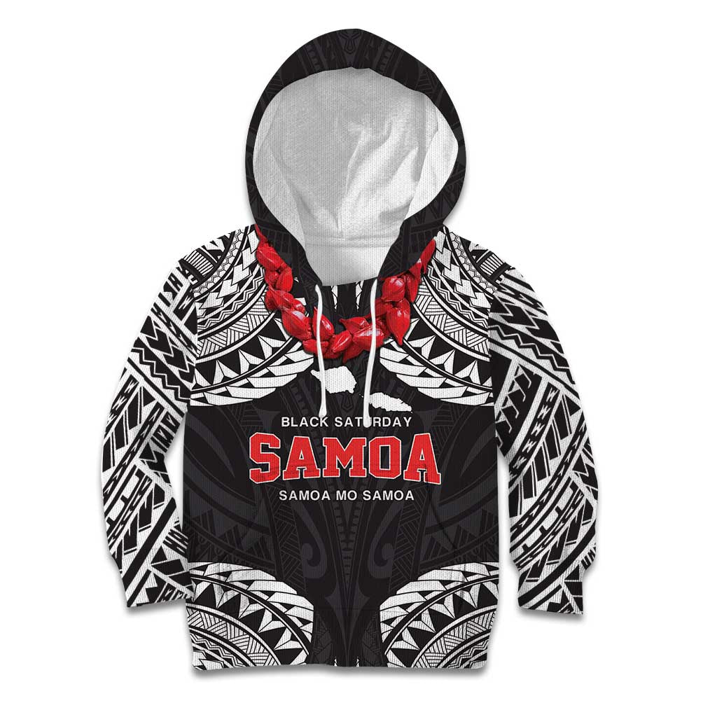 Samoa Black Saturday Kid Hoodie Samoa mo Samoa with Black Ula Fala