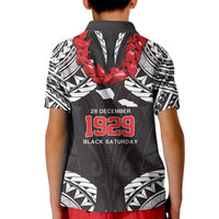 Samoa Black Saturday Kid Polo Shirt Samoa mo Samoa with Black Ula Fala
