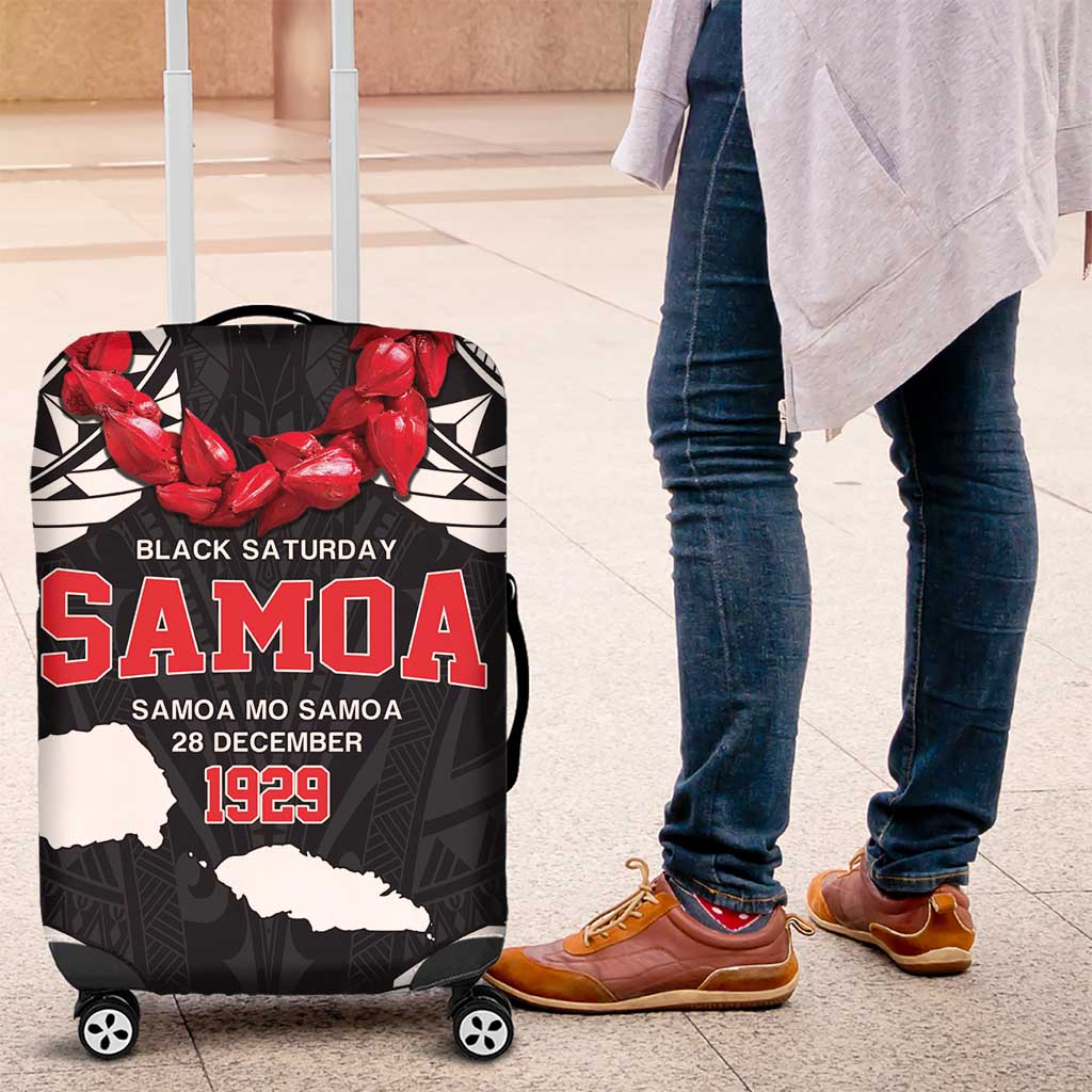 Samoa Black Saturday Luggage Cover Samoa mo Samoa with Black Ula Fala