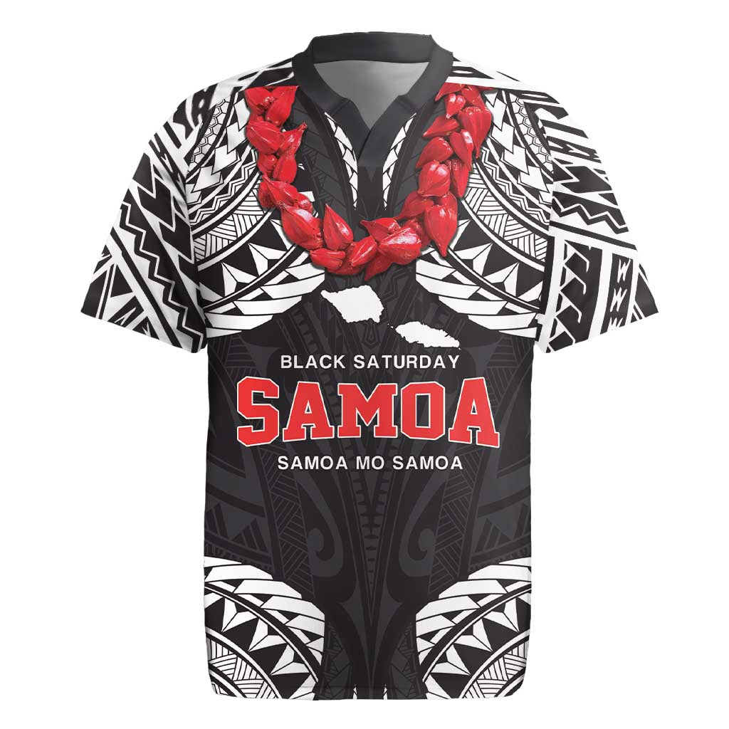Samoa Black Saturday Rugby Jersey Samoa mo Samoa with Black Ula Fala