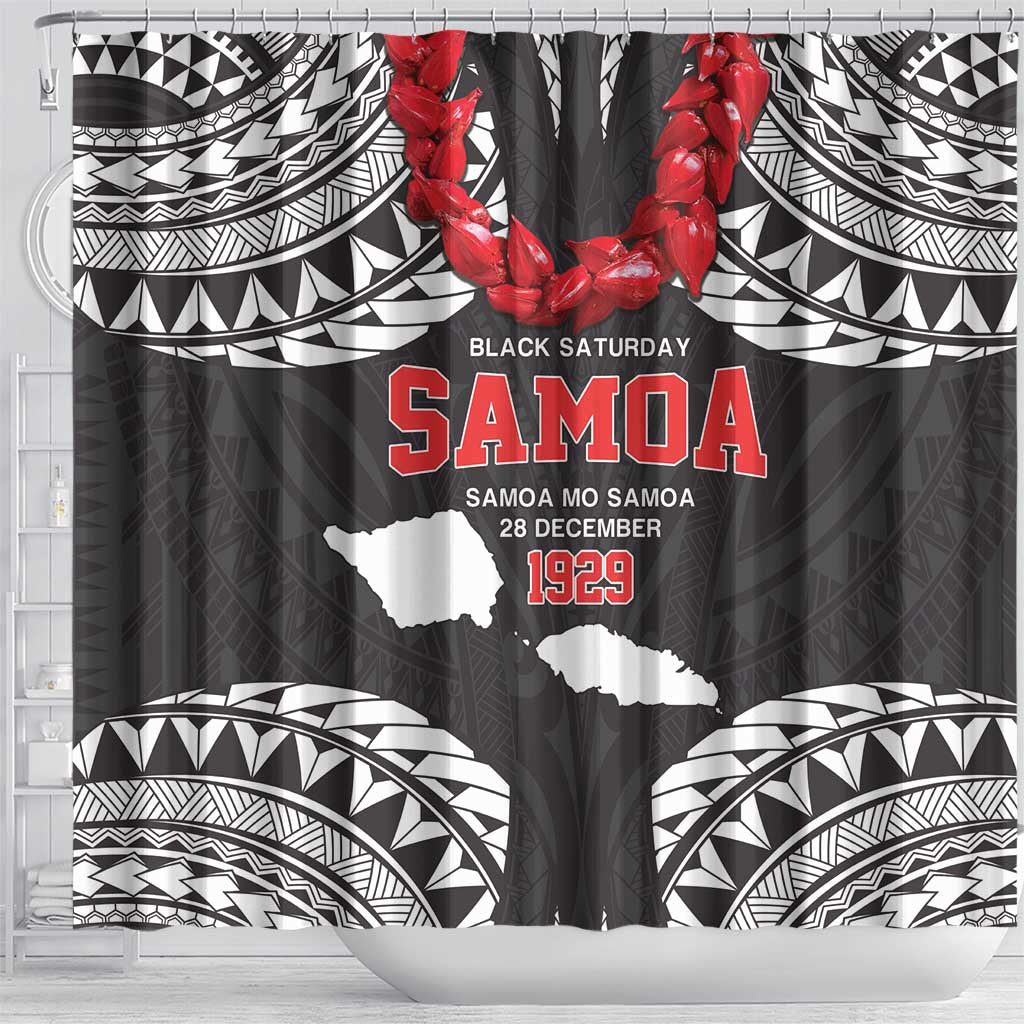 Samoa Black Saturday Shower Curtain Samoa mo Samoa with Black Ula Fala