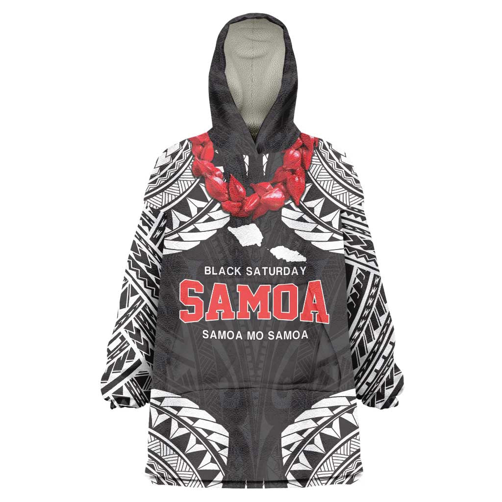 Samoa Black Saturday Wearable Blanket Hoodie Samoa mo Samoa with Black Ula Fala