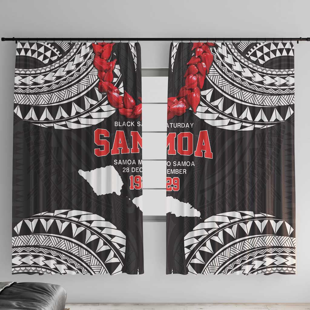 Samoa Black Saturday Window Curtain Samoa mo Samoa with Black Ula Fala