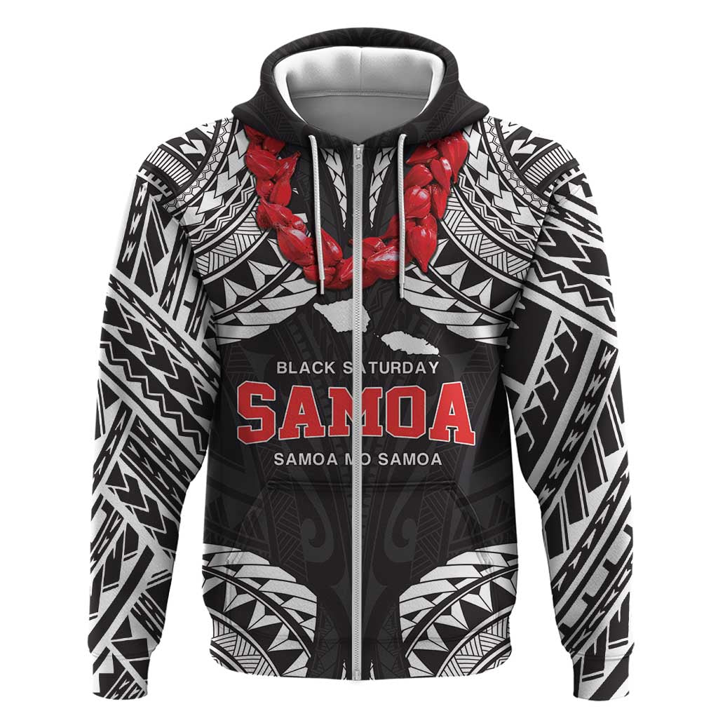 Samoa Black Saturday Zip Hoodie Samoa mo Samoa with Black Ula Fala