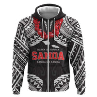 Samoa Black Saturday Zip Hoodie Samoa mo Samoa with Black Ula Fala