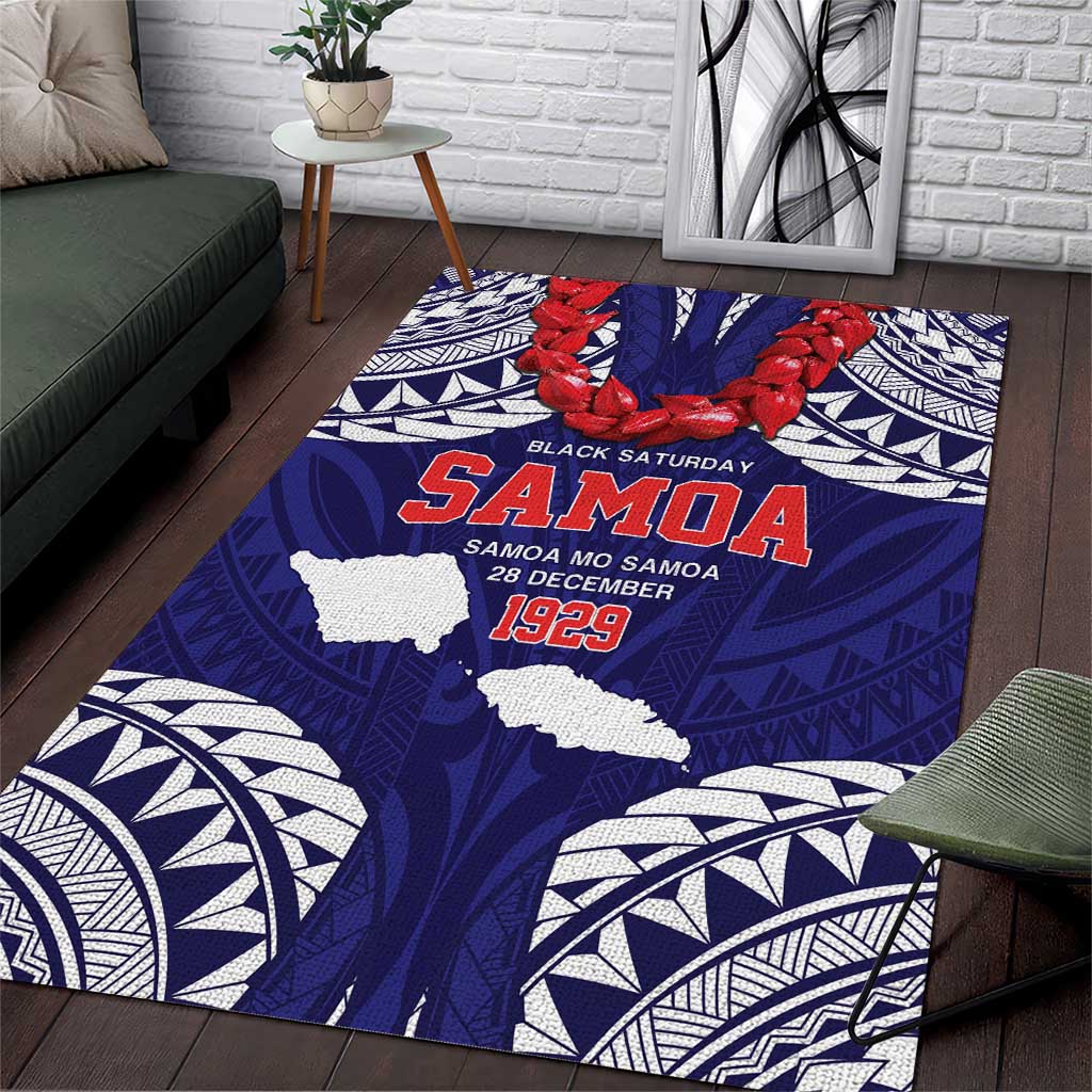 Samoa Black Saturday Area Rug Samoa mo Samoa with Blue Ula Fala