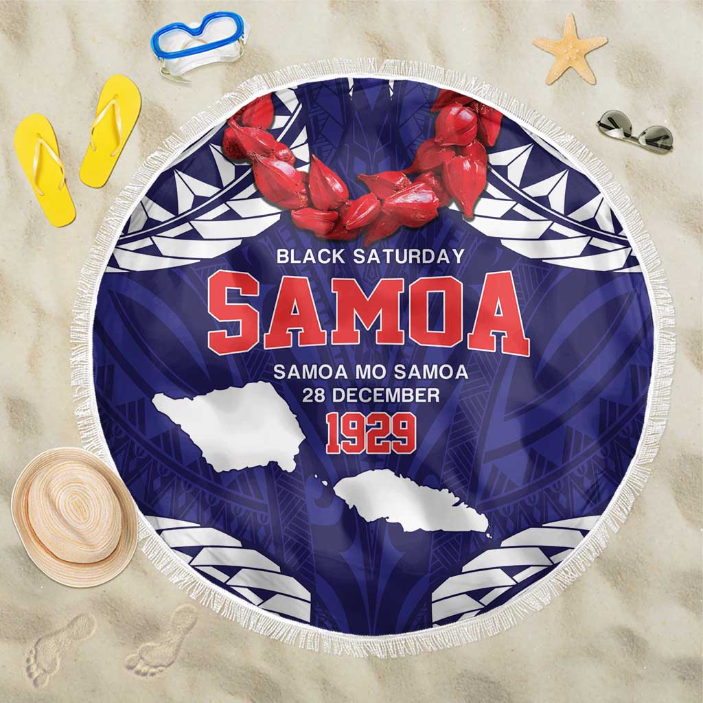 Samoa Black Saturday Beach Blanket Samoa mo Samoa with Blue Ula Fala