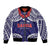 Samoa Black Saturday Bomber Jacket Samoa mo Samoa with Blue Ula Fala