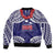 Samoa Black Saturday Bomber Jacket Samoa mo Samoa with Blue Ula Fala