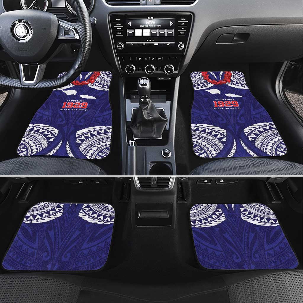 Samoa Black Saturday Car Mats Samoa mo Samoa with Blue Ula Fala