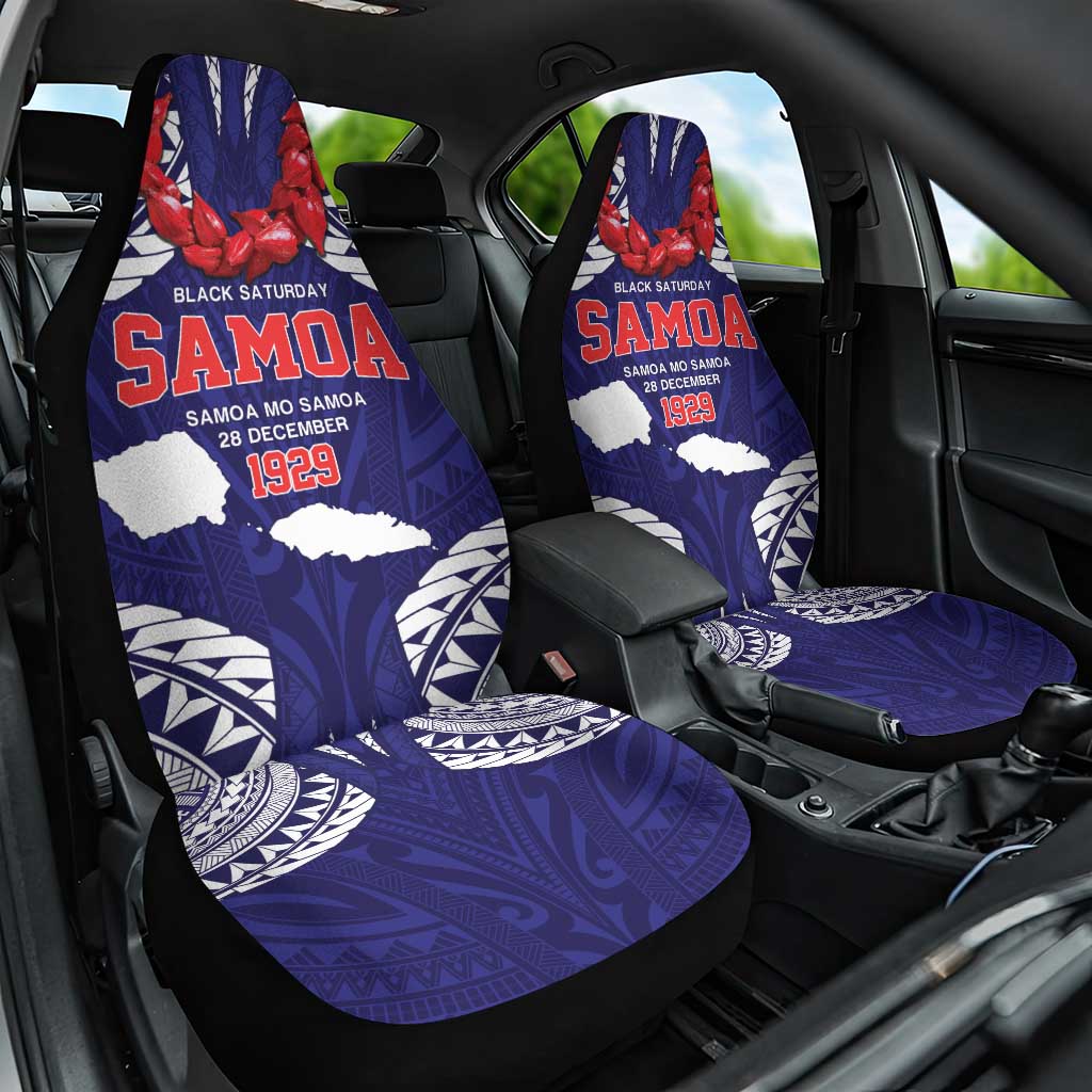 Samoa Black Saturday Car Seat Cover Samoa mo Samoa with Blue Ula Fala