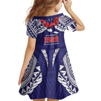 Samoa Black Saturday Family Matching Long Sleeve Bodycon Dress and Hawaiian Shirt Samoa mo Samoa with Blue Ula Fala