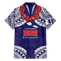 Samoa Black Saturday Family Matching Long Sleeve Bodycon Dress and Hawaiian Shirt Samoa mo Samoa with Blue Ula Fala