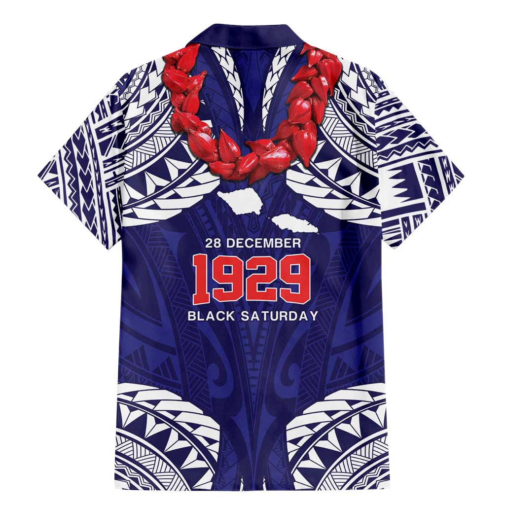 Samoa Black Saturday Family Matching Mermaid Dress and Hawaiian Shirt Samoa mo Samoa with Blue Ula Fala