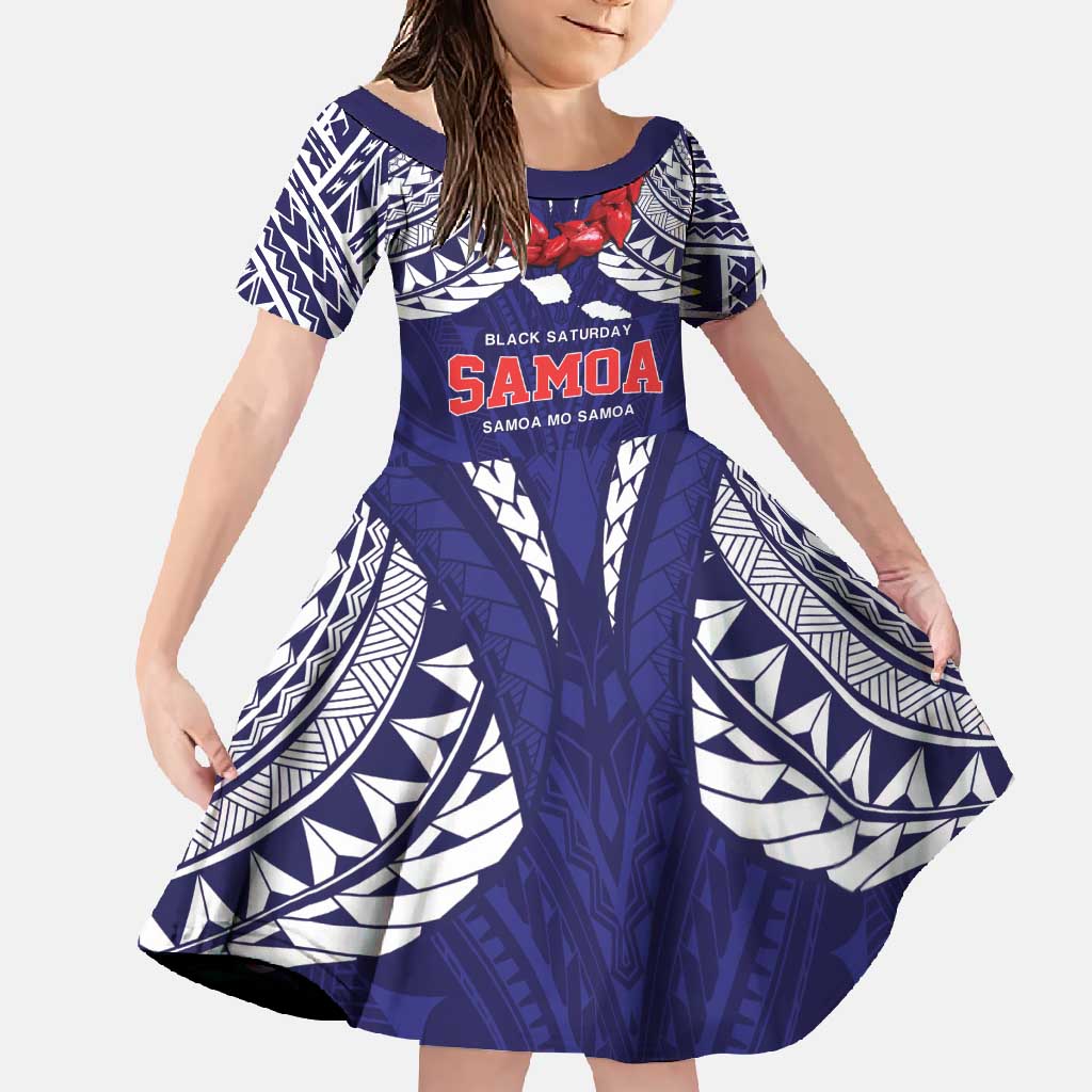 Samoa Black Saturday Family Matching Tank Maxi Dress and Hawaiian Shirt Samoa mo Samoa with Blue Ula Fala
