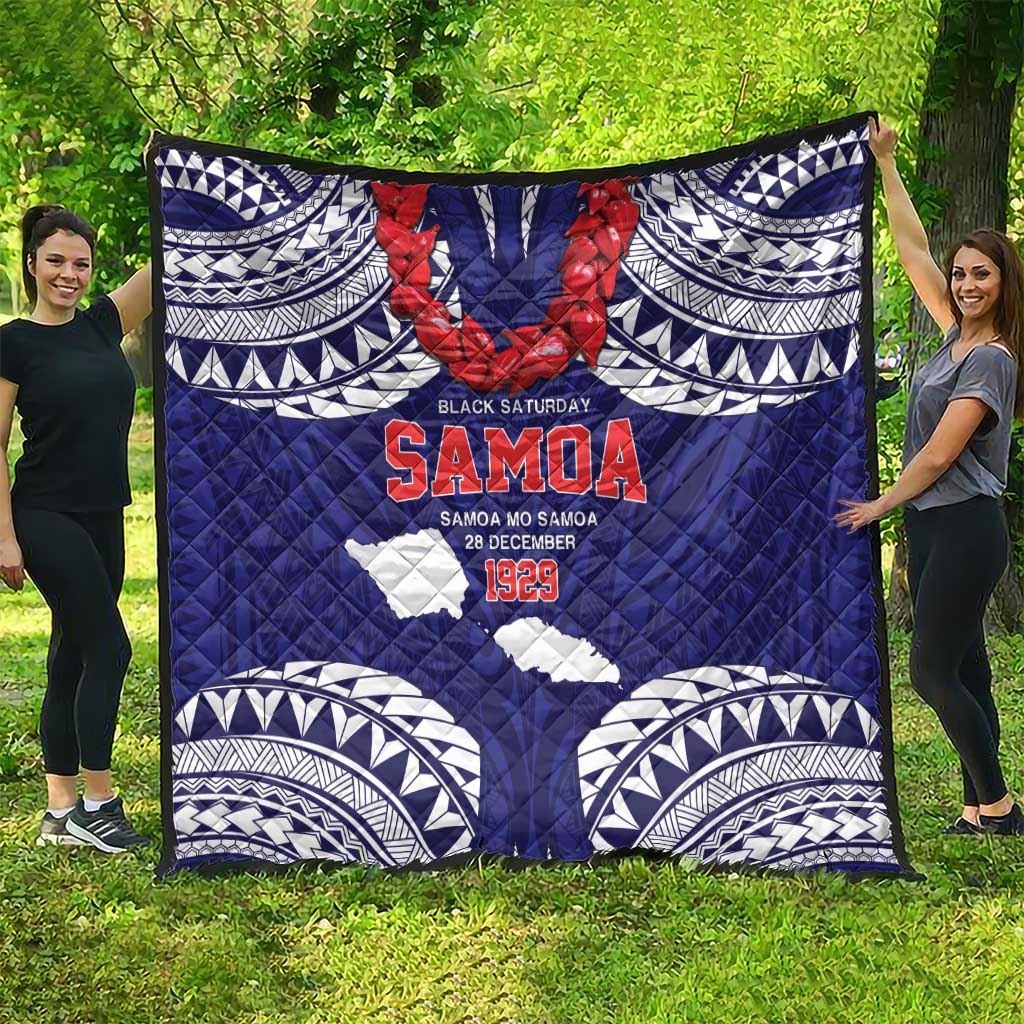 Samoa Black Saturday Quilt Samoa mo Samoa with Blue Ula Fala