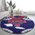 Samoa Black Saturday Round Carpet Samoa mo Samoa with Blue Ula Fala