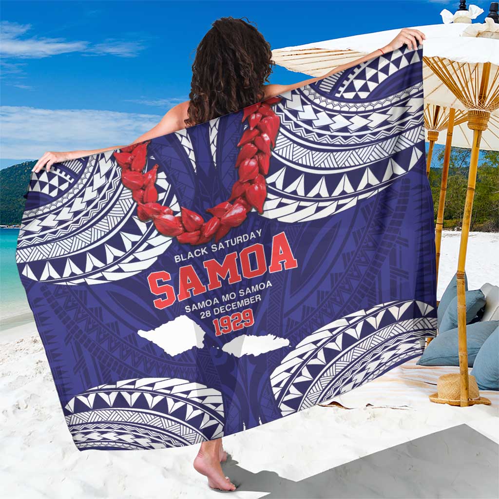 Samoa Black Saturday Sarong Samoa mo Samoa with Blue Ula Fala