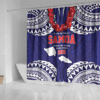 Samoa Black Saturday Shower Curtain Samoa mo Samoa with Blue Ula Fala