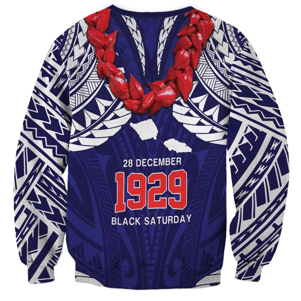 Samoa Black Saturday Sweatshirt Samoa mo Samoa with Blue Ula Fala