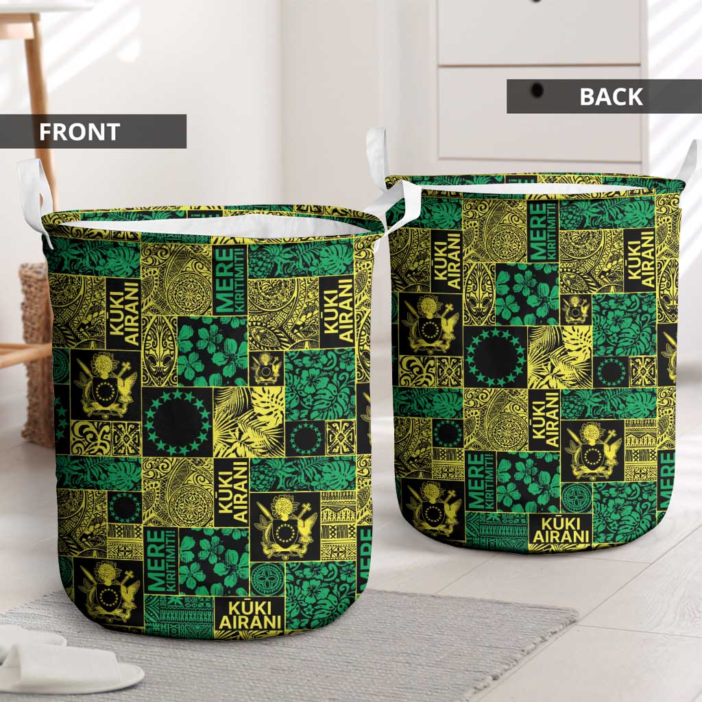 Cook Islands Mere Kiritimiti Laundry Basket Pacific Patchwork Xmas Vibes - Polynesian Pride