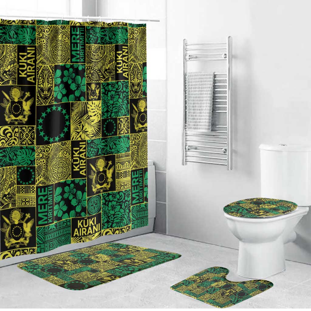 Cook Islands Mere Kiritimiti Bathroom Set Pacific Patchwork Xmas Vibes - Polynesian Pride